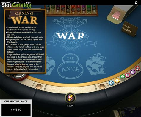 casino war payout.